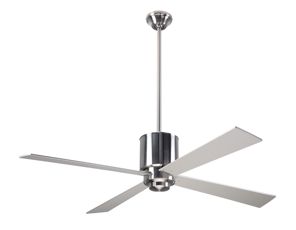 Lapa Fan; Bright Nickel Finish; 50" Black Blades; No Light; Handheld Remote Control (2-wire)