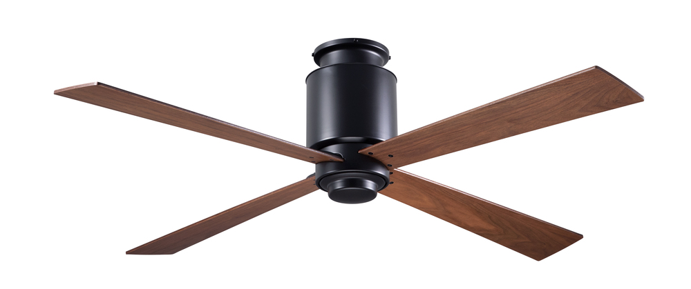 Lapa Flush Fan; Dark Bronze Finish; 50" Mahogany Blades; No Light; Fan Speed and Light Control (