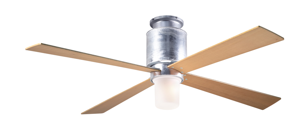 Lapa Flush Fan; Galvanized Finish; 50" Maple Blades; 17W LED; Handheld Remote Control (2-wire)