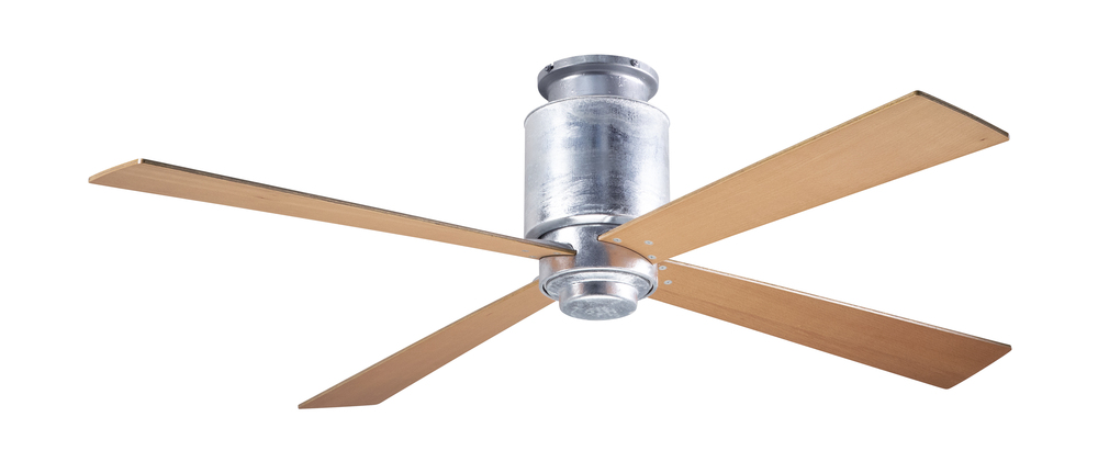 Lapa Flush Fan; Galvanized Finish; 50" Maple Blades; No Light; Handheld Remote Control (2-wire)