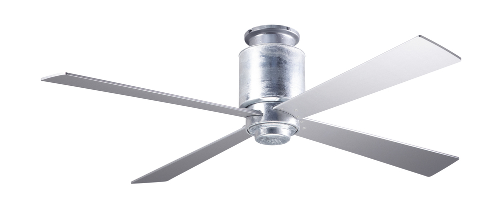 Lapa Flush Fan; Galvanized Finish; 50" Nickel Blades; No Light; Handheld Remote Control (2-wire)