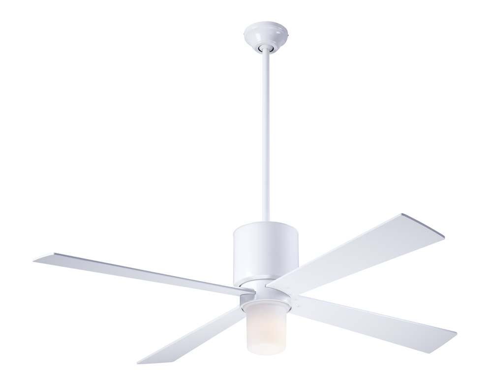 Lapa Fan; Gloss White Finish; 50" Nickel Blades; 17W LED; Handheld Remote Control (2-wire)