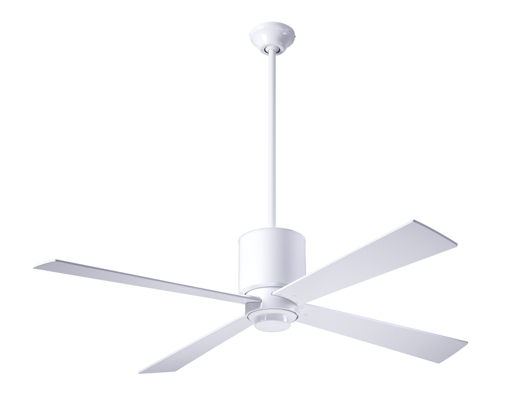 Lapa Fan; Gloss White Finish; 50" Silver Blades; No Light; Handheld Remote Control (2-wire)