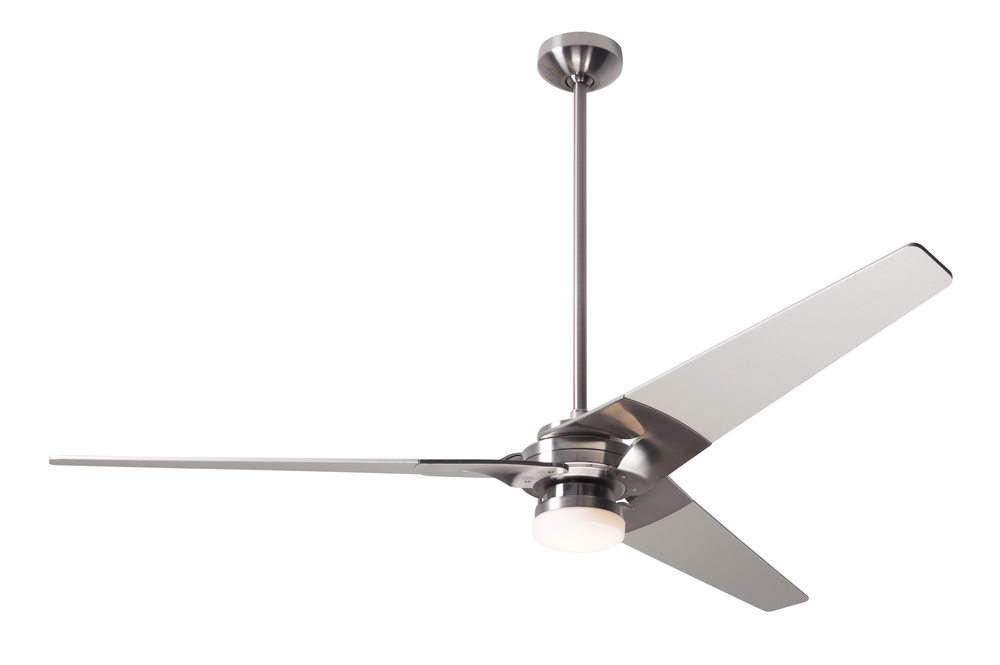 Torsion Fan; Bright Nickel Finish; 62" Black Blades; 17W LED; Wall Control with Remote Handset (