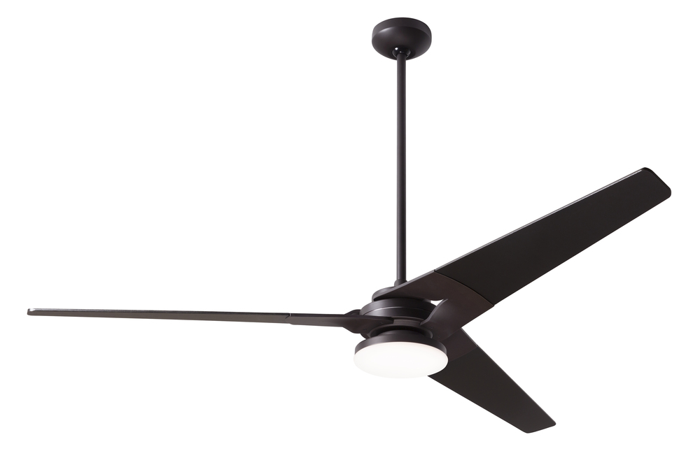 Torsion Fan; Dark Bronze Finish; 62" Graywash Blades; 20W LED; Wall Control with Remote Handset