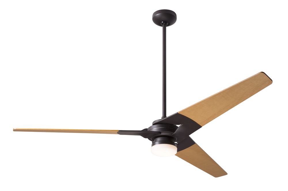 Torsion Fan; Dark Bronze Finish; 62" Maple Blades; 17W LED; Handheld Remote Control (2-wire)