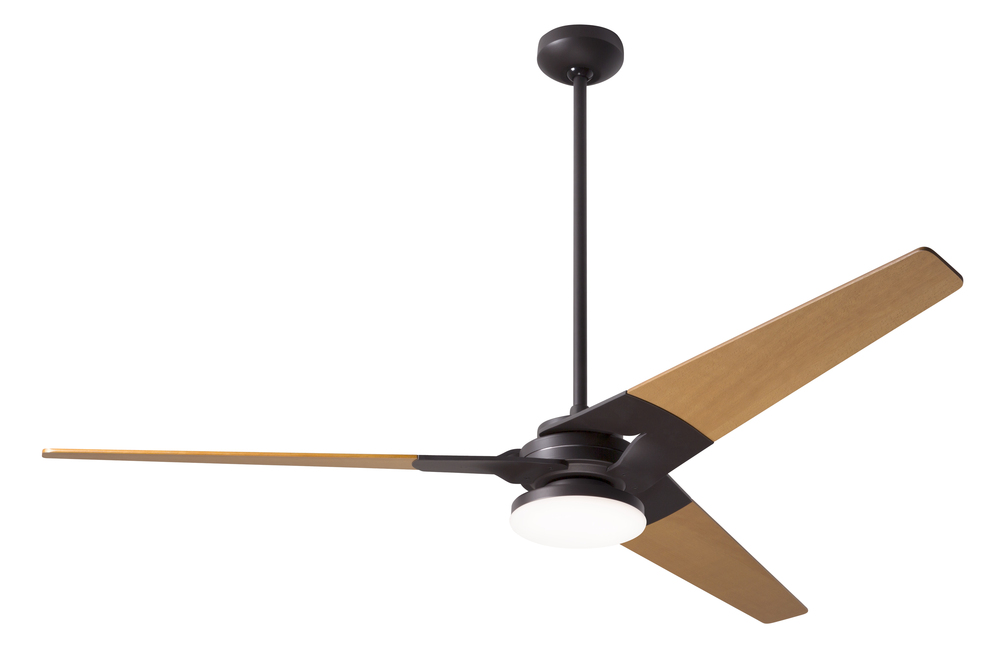 Torsion Fan; Dark Bronze Finish; 62" Maple Blades; 20W LED; Fan Speed and Light Control (2-wire)