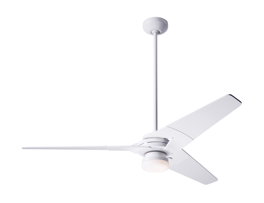 Torsion Fan; Gloss White Finish; 52" Graywash Blades; 17W LED; Wall Control with Remote Handset