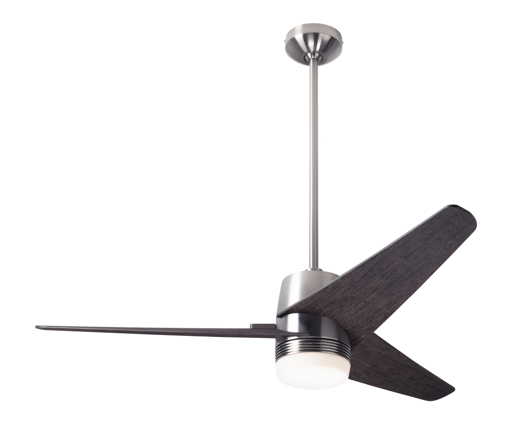 Velo DC Fan; Bright Nickel Finish; 48" Ebony Blades; 17W LED; Handheld Remote Control