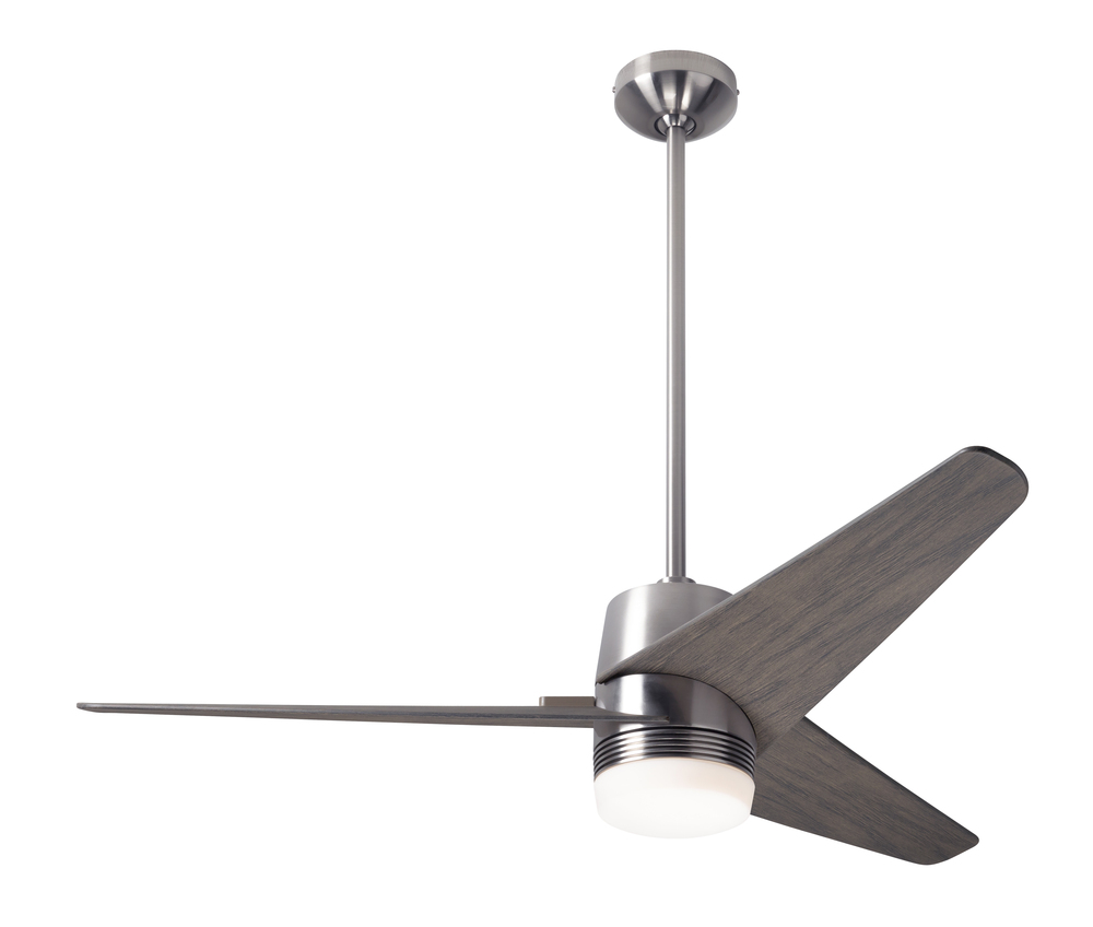 Velo DC Fan; Bright Nickel Finish; 48" Graywash Blades; 17W LED; Wall/Remote Combo Control