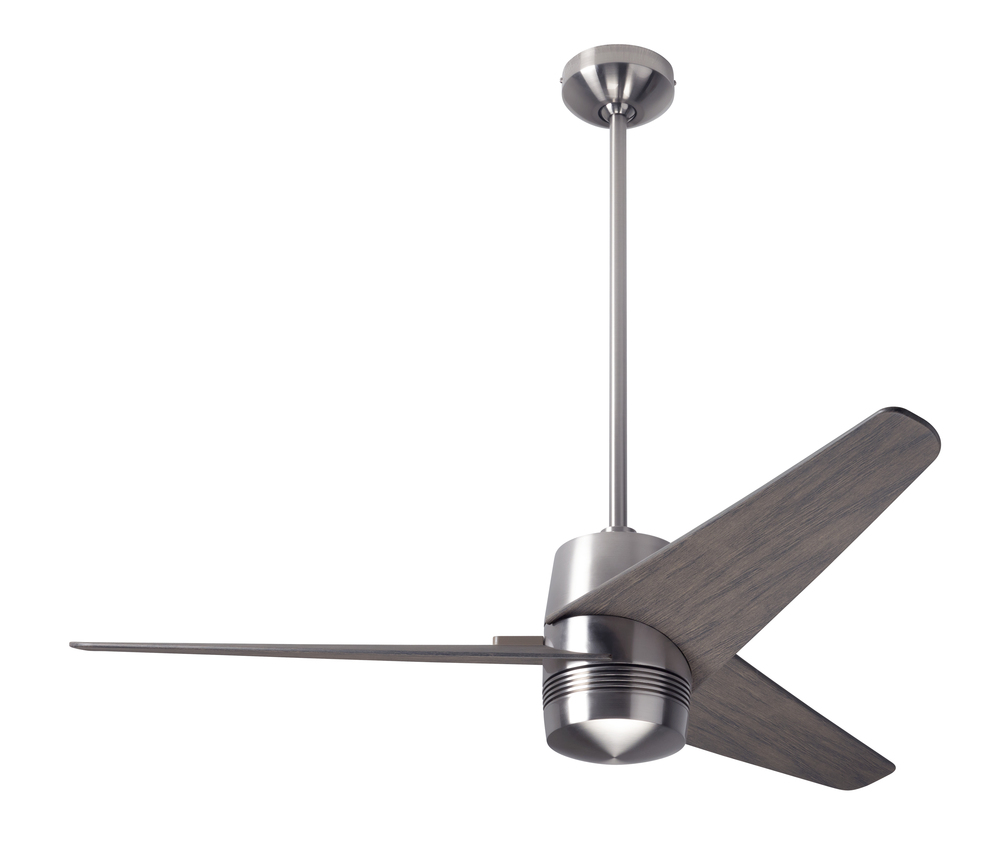 Velo DC Fan; Bright Nickel Finish; 48" Graywash Blades; No Light; Wall/Remote Combo Control