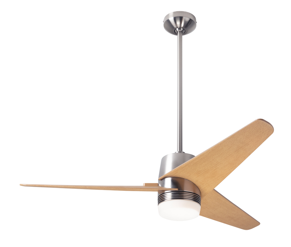 Velo DC Fan; Bright Nickel Finish; 48" Maple Blades; 17W LED; Wall Control