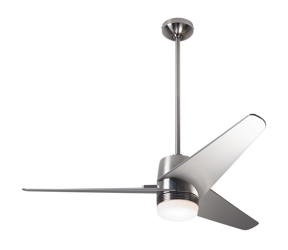 Velo DC Fan; Bright Nickel Finish; 48" Nickel Blades; 17W LED; Wall/Remote Combo Control