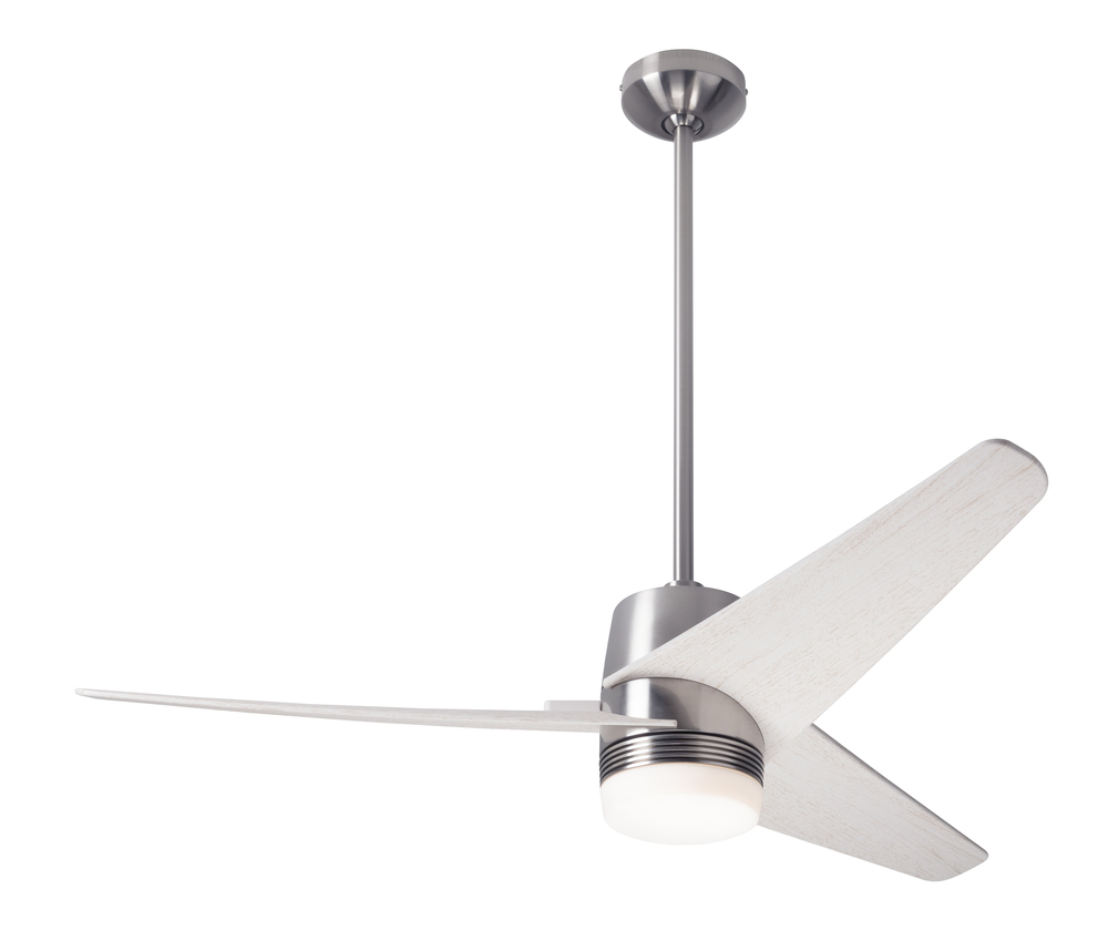 Velo DC Fan; Bright Nickel Finish; 48" Whitewash Blades; 17W LED; Handheld Remote Control