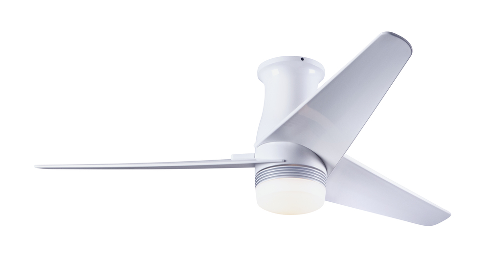 Velo Flush DC Fan; Gloss White Finish; 48" Dark Blades; 17W LED; Wall/Remote Combo Control