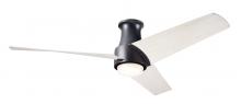 Modern Fan Co. AMB-FM-MB-56-WW-870-WC - Ambit Flush DC Fan- Matte Black Finish; 56" Whitewash Blades; 17W LED (Matte Black Trim)