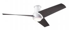 Modern Fan Co. AMB-FM-MW-56-EB-870-RC - Ambit Flush DC Fan- Matte White Finish; 56" Ebony Blades; 17W LED (Matte White Trim)