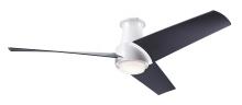 Modern Fan Co. AMB-FM-MW-56-MB-870-CC - Ambit Flush DC Fan- Matte White Finish; 56" Matte Black Blades; 17W LED (Matte White Trim)