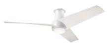 Modern Fan Co. AMB-FM-MW-56-WW-870-WC - Ambit Flush DC Fan- Matte White Finish; 56" Whitewash Blades; 17W LED (Matte White Trim)