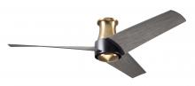 Modern Fan Co. AMB-FM-SBMB-56-GY-NL-RC - Ambit Flush DC Fan- Satin Brass/Matte Black Finish; 56" Graywash Blades; No Light; Remote Contro