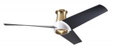 Modern Fan Co. AMB-FM-SBMW-56-MB-NL-CC - Ambit Flush DC Fan- Satin Brass/Matte White Finish; 56" Matte Black Blades; No Light