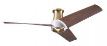 Modern Fan Co. AMB-FM-SBMW-56-MG-NL-RC - Ambit Flush DC Fan- Satin Brass/Matte White Finish; 56" Mahogany Blades; No Light; Remote Contro