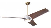 Modern Fan Co. AMB-SBMW-56-MG-870-RC - Ambit DC Fan- Satin Brass/Matte White Finish; 56" Mahogany Blades; 17W LED (Satin Brass Trim)