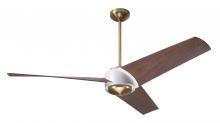 Modern Fan Co. AMB-SBMW-56-MG-NL-WC - Ambit DC Fan- Satin Brass/Matte White Finish; 56" Mahogany Blades; No Light; Wall Control