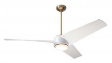 Modern Fan Co. AMB-SBMW-56-WW-870-WC - Ambit DC Fan- Satin Brass/Matte White Finish; 56" Whitewash Blades; 17W LED (Satin Brass Trim)