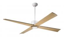 Modern Fan Co. NOU-MWBS-56-MP-NL-RC - Nouveau DC Fan; Matte White Finish w/ Brass; 56" Maple Blades; No Light; Remote Control