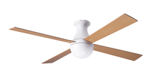 Modern Fan Co. BAL-FM-GW-52-MP-NL-005 - Ball Flush Fan; Gloss White Finish; 52" Maple Blades; No Light; Wall Control with Remote Handset