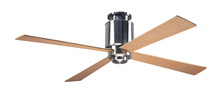 Modern Fan Co. LAP-FM-BN-50-MP-NL-003 - Lapa Flush Fan; Bright Nickel Finish; 50" Maple Blades; No Light; Handheld Remote Control (2-wir