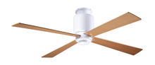 Modern Fan Co. LAP-FM-GW-50-MP-NL-003 - Lapa Flush Fan; Gloss White Finish; 50" Maple Blades; No Light; Handheld Remote Control (2-wire)