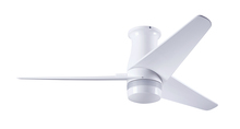 Modern Fan Co. VEL-FM-GW-48-NK-NL-RC - Velo Flush DC Fan; Gloss White Finish; 48" Nickel Blades; No Light; Handheld Remote Control