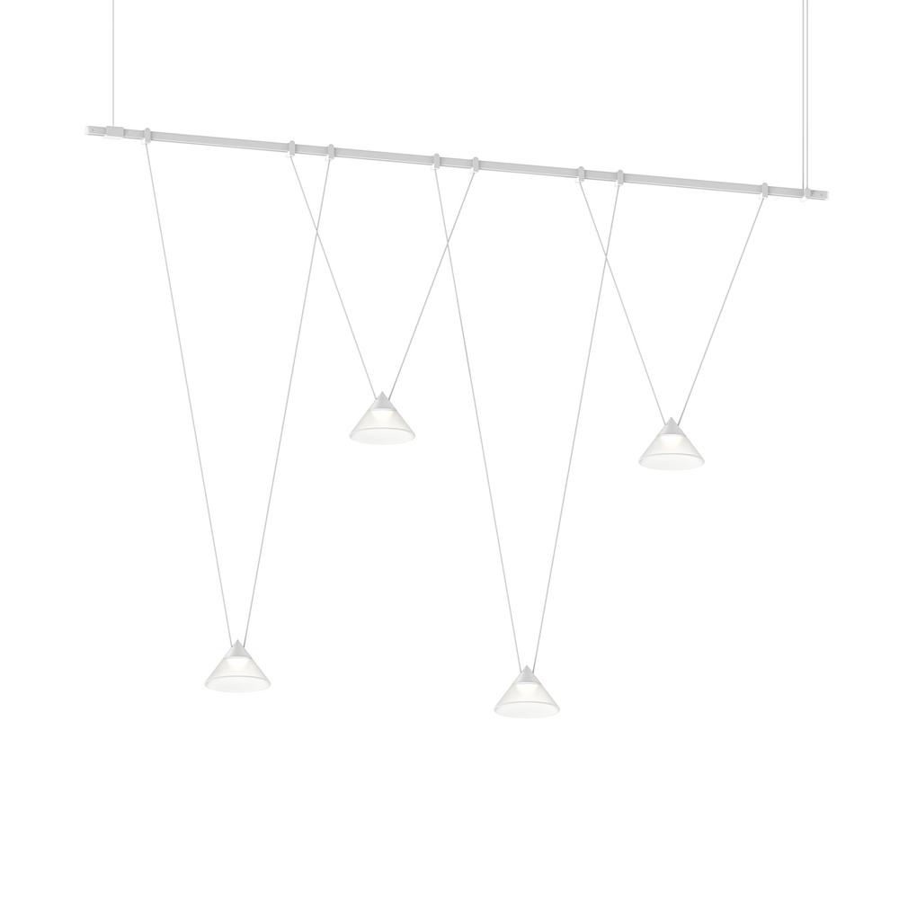 48" 1-Tier Linear w/ Etched Glass Cone Luminaires