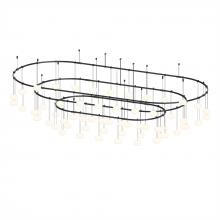 Sonneman SLS4238-K - 40" x 88" Path 3-Bar Racetrack w/ Height Adjustable Etched Globe Luminaires