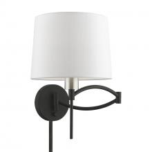  40044-04 - 1 Light Black with Brushed Nickel Accent Swing Arm Wall Lamp