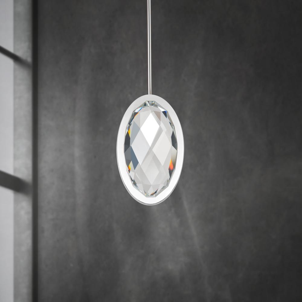 Wonder 10in LED 3000K/3500K/4000K 120V-277V Mini Pendant in Black with Clear Optic Crystal