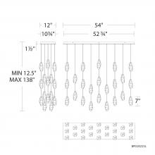 Schonbek Beyond BPD20223LO-PN - Martini 23 Light 120-277V Multi-Light Pendant (Linear Canopy) in Polished Nickel with Clear Optic