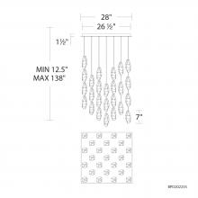 Schonbek Beyond BPD20225SOH-PN - Martini 25 Light 120-277V Multi-Light Pendant (Square Canopy) in Polished Nickel with Optic Haze Q