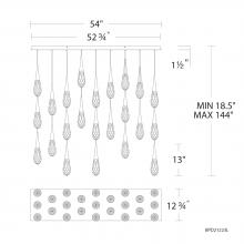 Schonbek Beyond BPD21223L-PN - Hibiscus 23 Light 120-277V Multi-Light Pendant (Linear Canopy) in Polished Nickel with Clear Optic