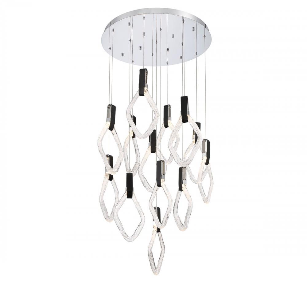 Catania, 13 Light Round LED Chandelier, Chrome