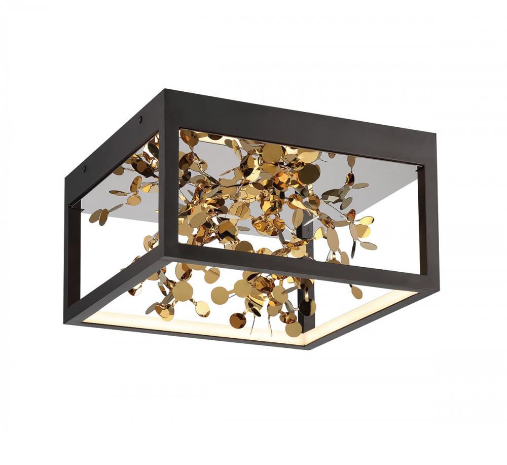 Terlizzi, Square LED Ceiling Mount, Matte Black