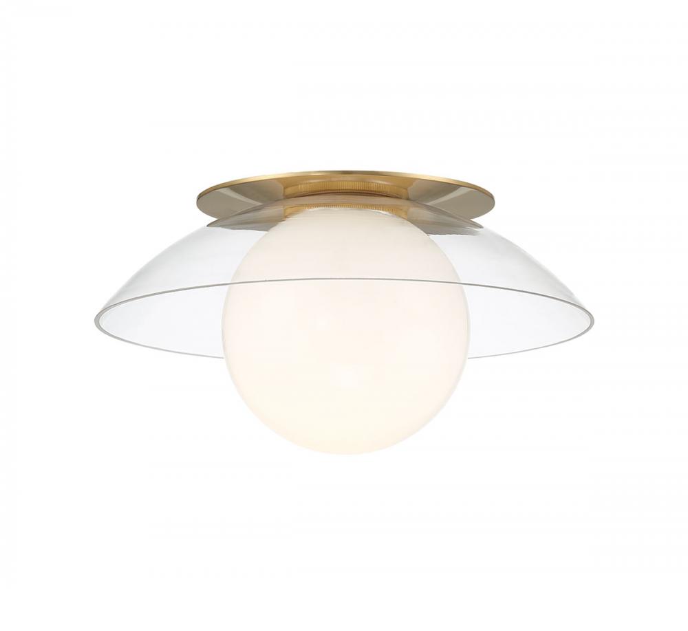 Ancona, Small 1 Light Ceiling / Wall Mount, Soft Brass