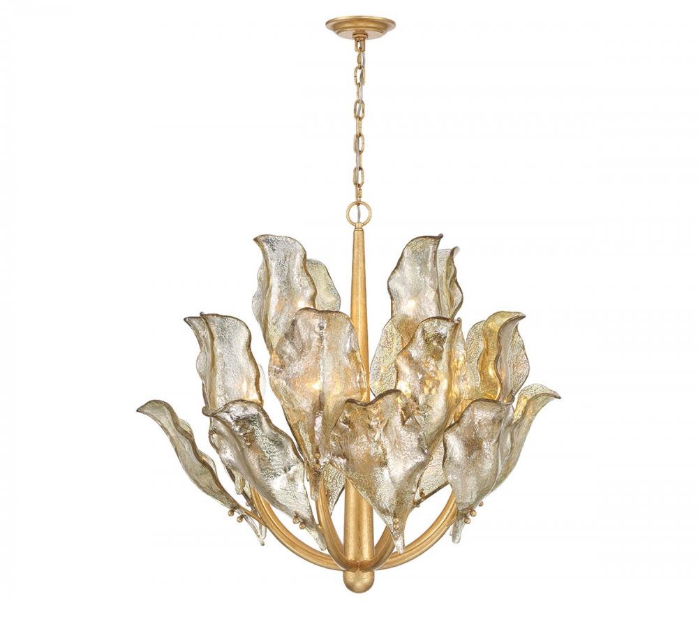 Brindisi, 12 Light Chandelier, Gold