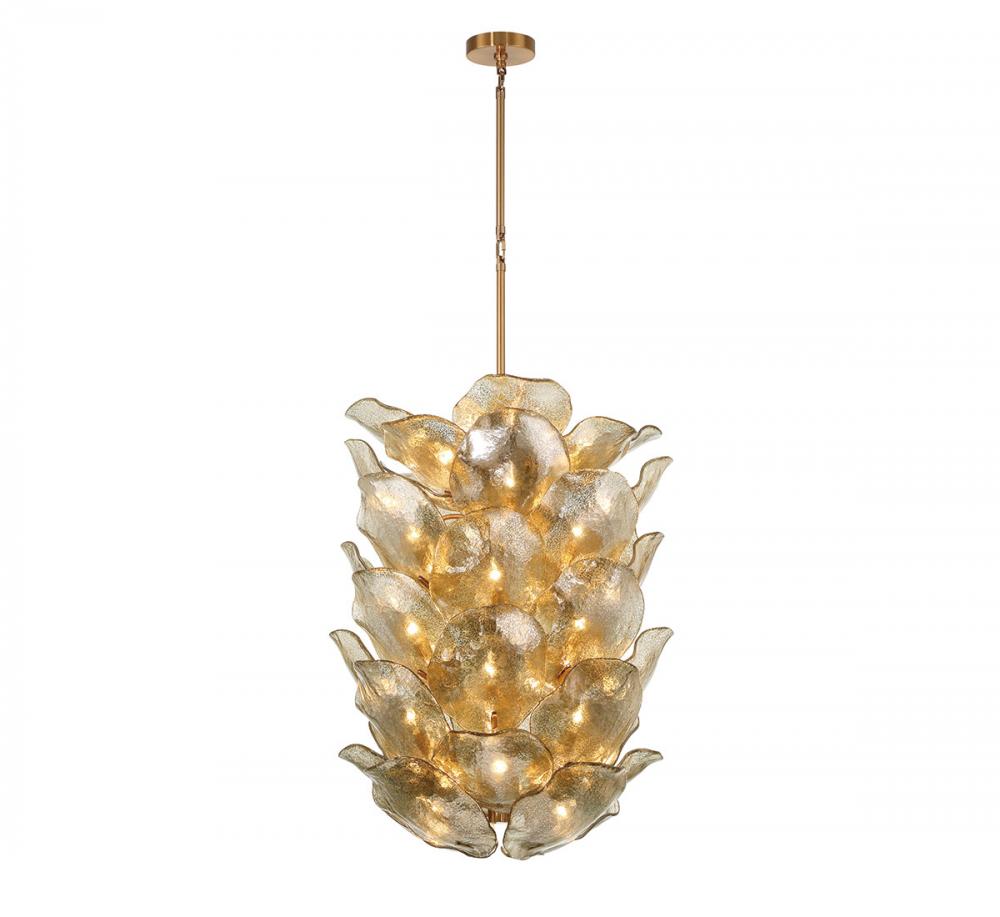 Corato, 40 Light Grand Chandelier, Brushed Brass