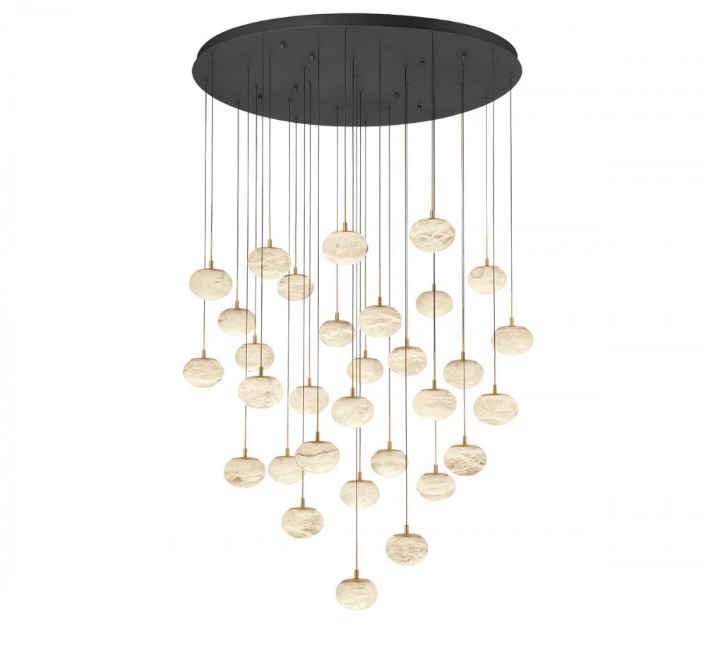 Calcolo, 31 Light LED Grand Chandelier, Matte Black