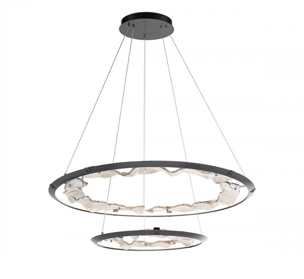 Nettuno,2 Tier LED Chandelier, 
Painted Brushed Grey