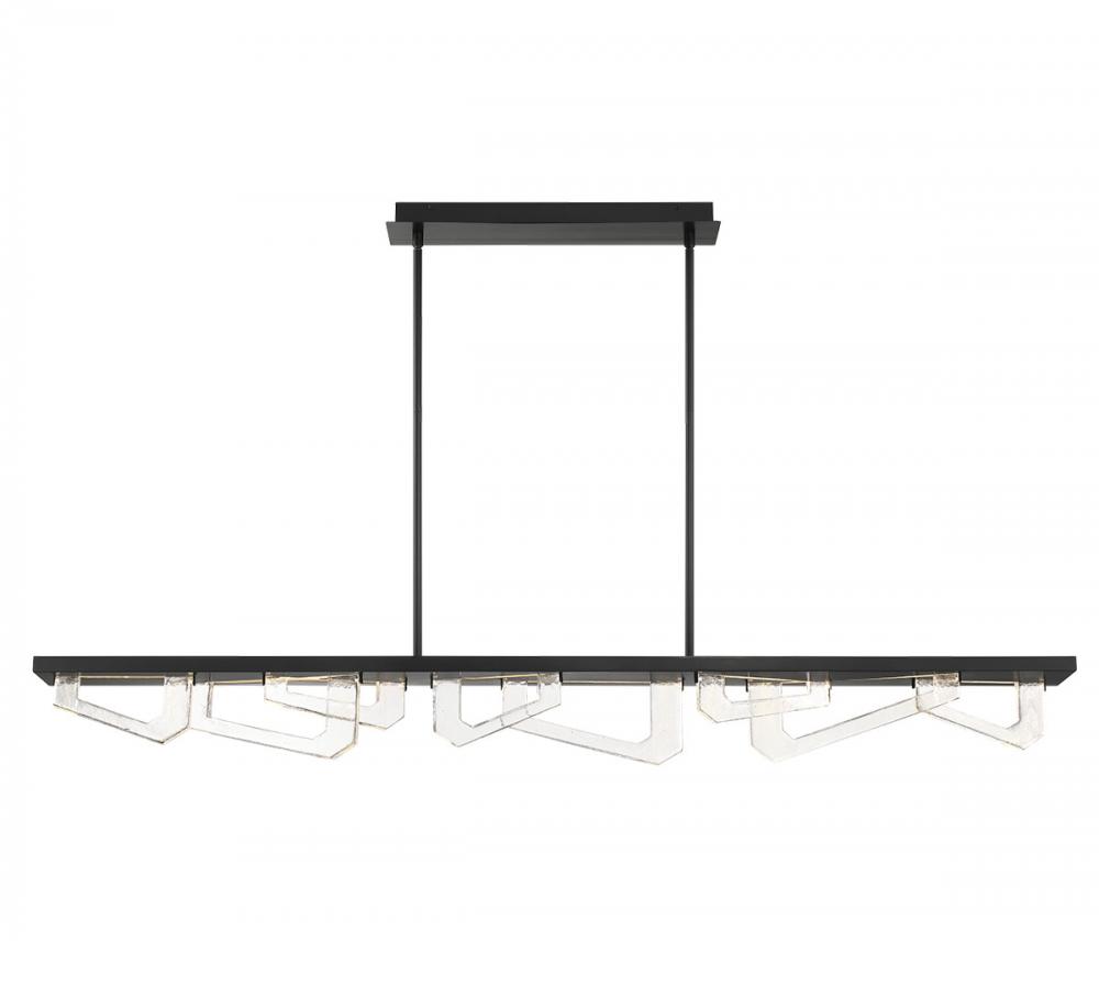 Arezzo, Large Linear LED Chandelier, 
Painted Brushed Grey