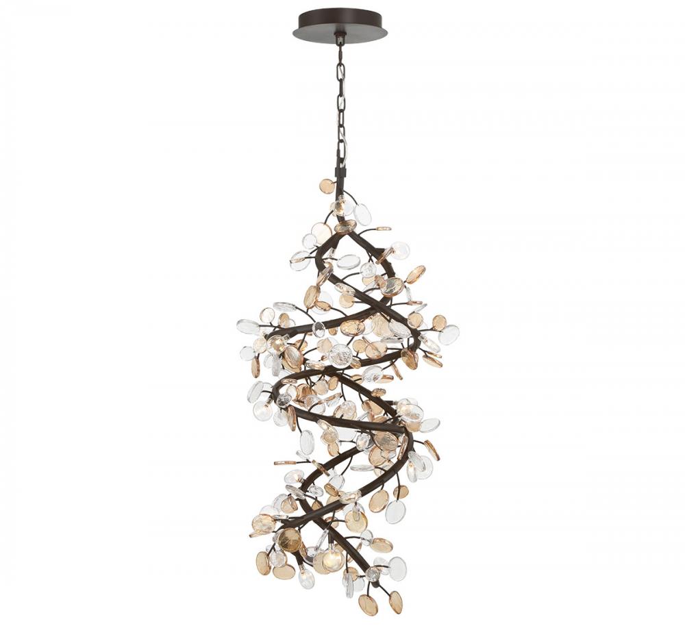 Pisa, 23 Light LED Chandelier, Black with Gold Accent